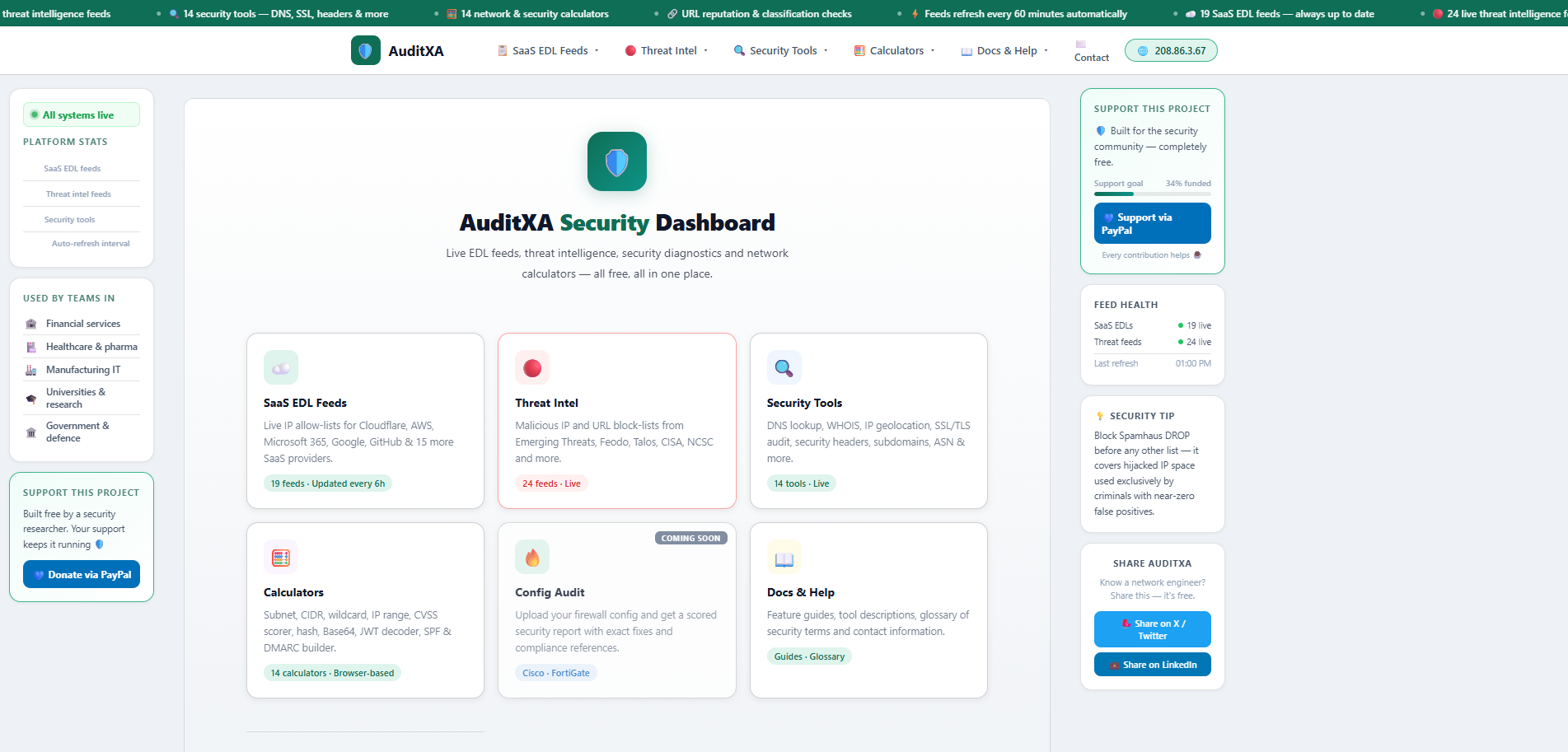 AuditXA — Security Dashboard gallery image