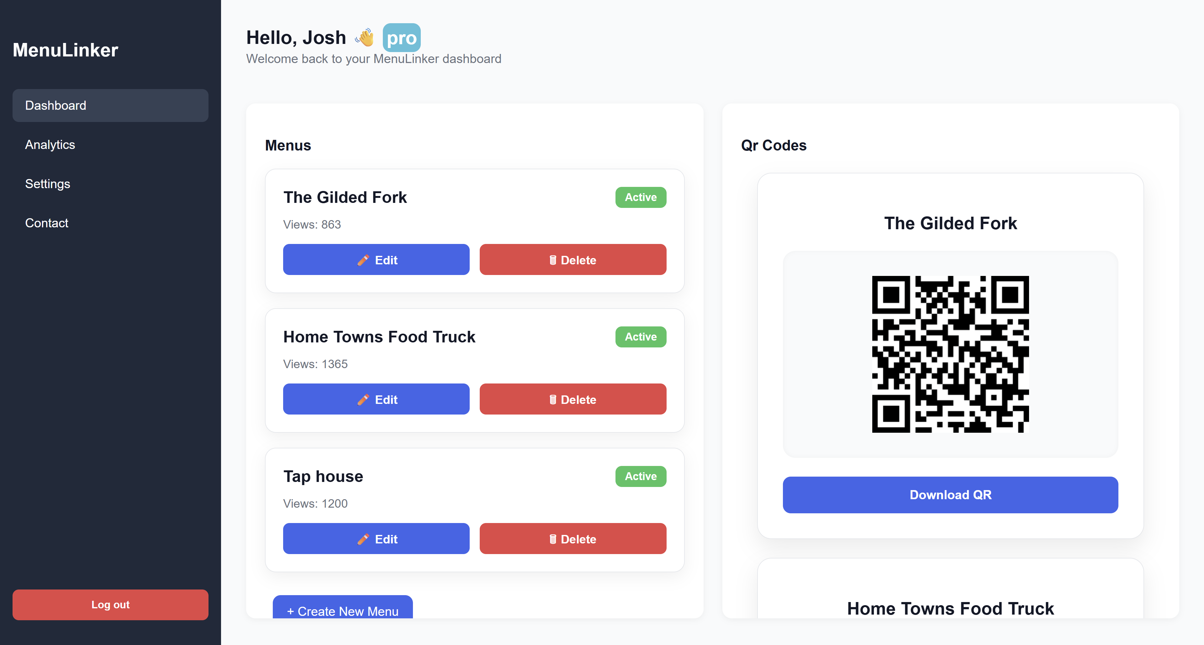 MenuLinker - Main screenshot showing features and interface