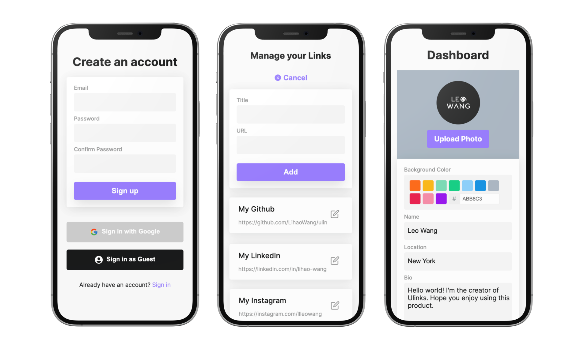 Ulinks: Bio link creator gallery image