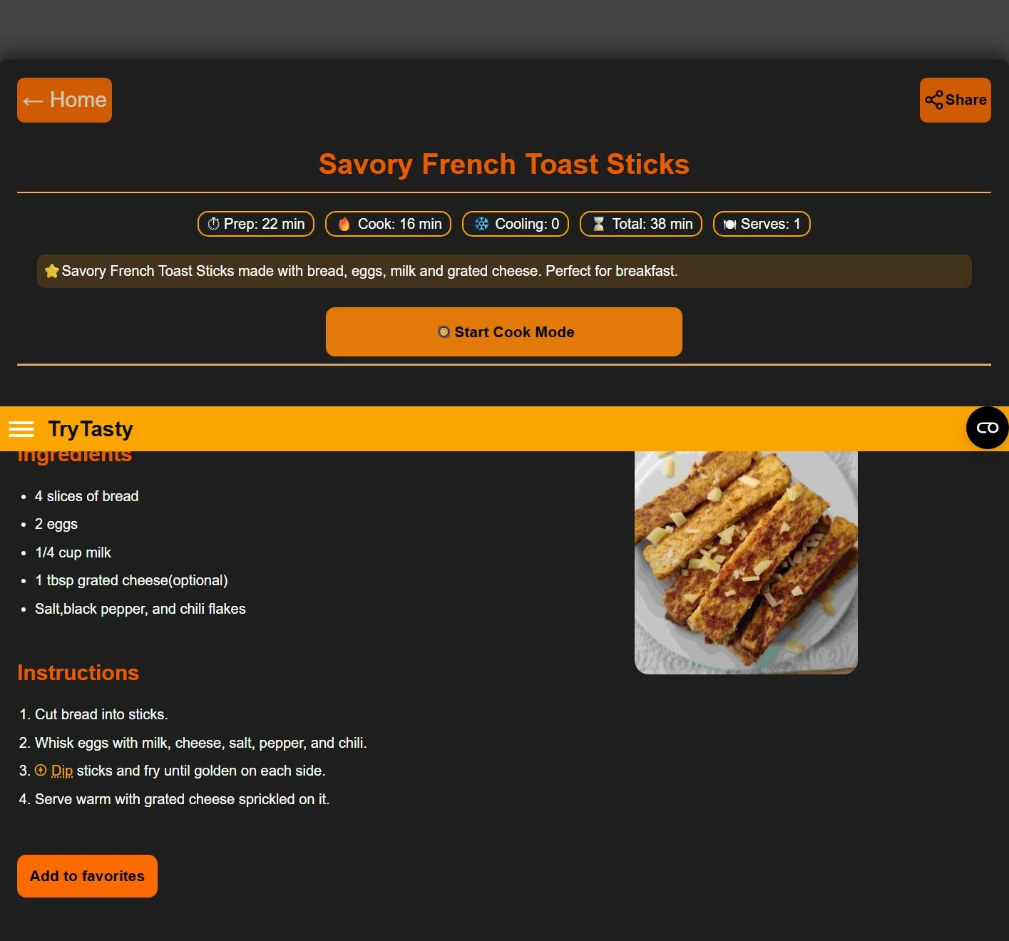TryTasty - Screenshot 4 showing product features and functionality