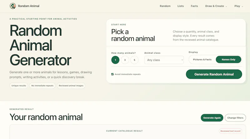 Random Animal  screenshot 1