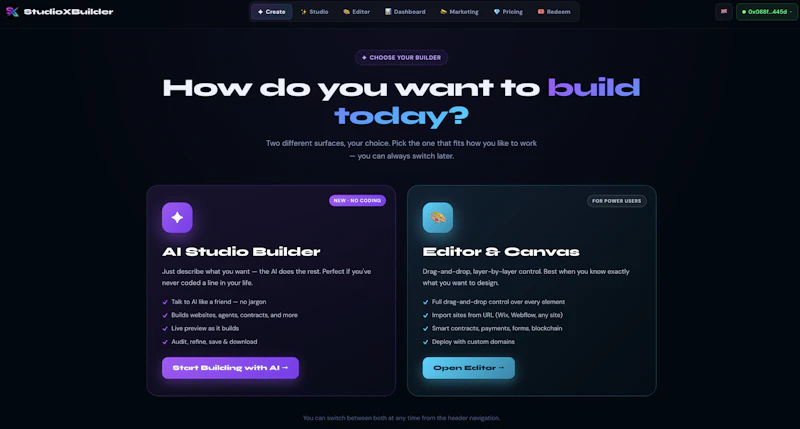 StudioXBuilder screenshot 1