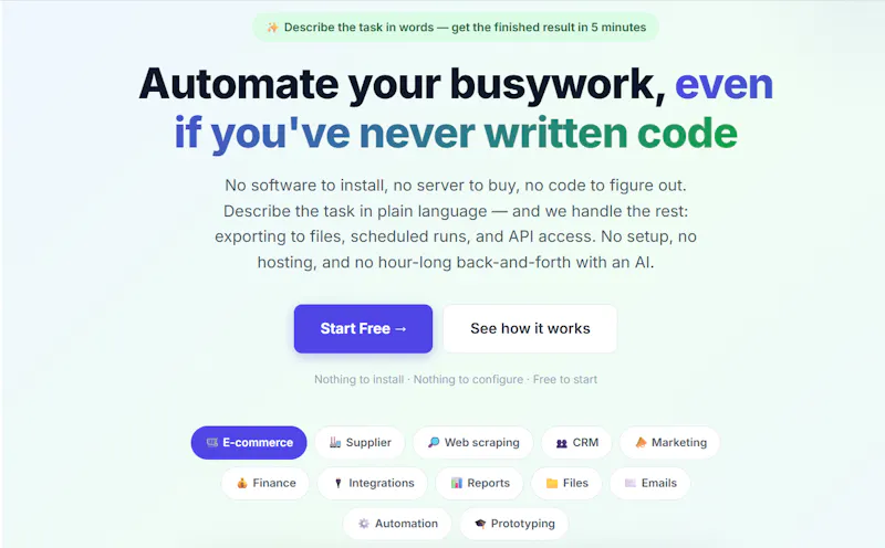 Prompt2Script - describe it, AI builds screenshot 1
