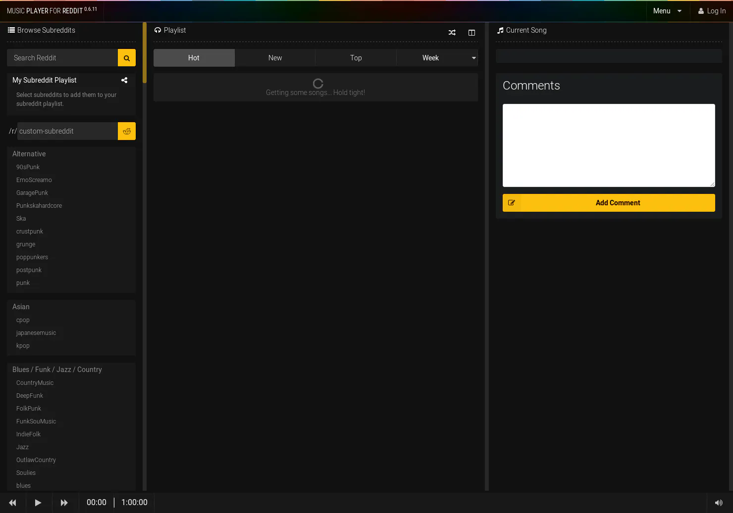 A Music Player for Reddit