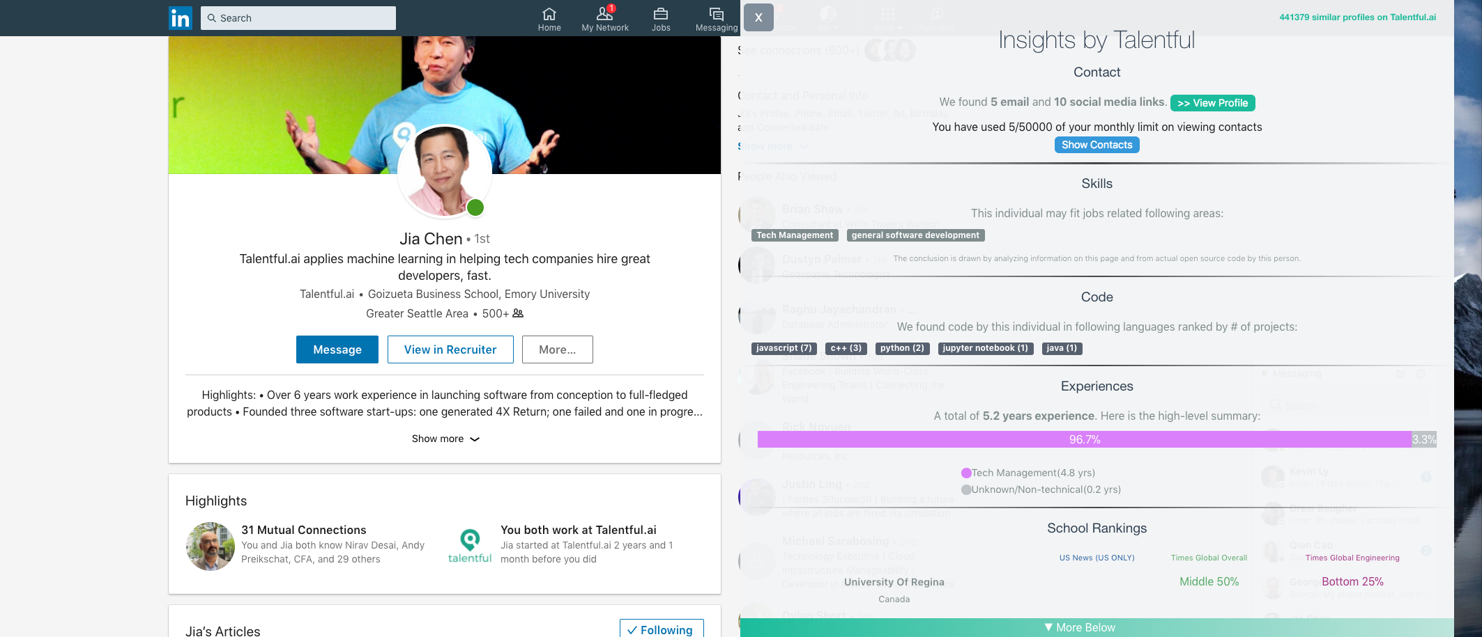 Talentful.ai Chrome Extension 1.0 gallery image