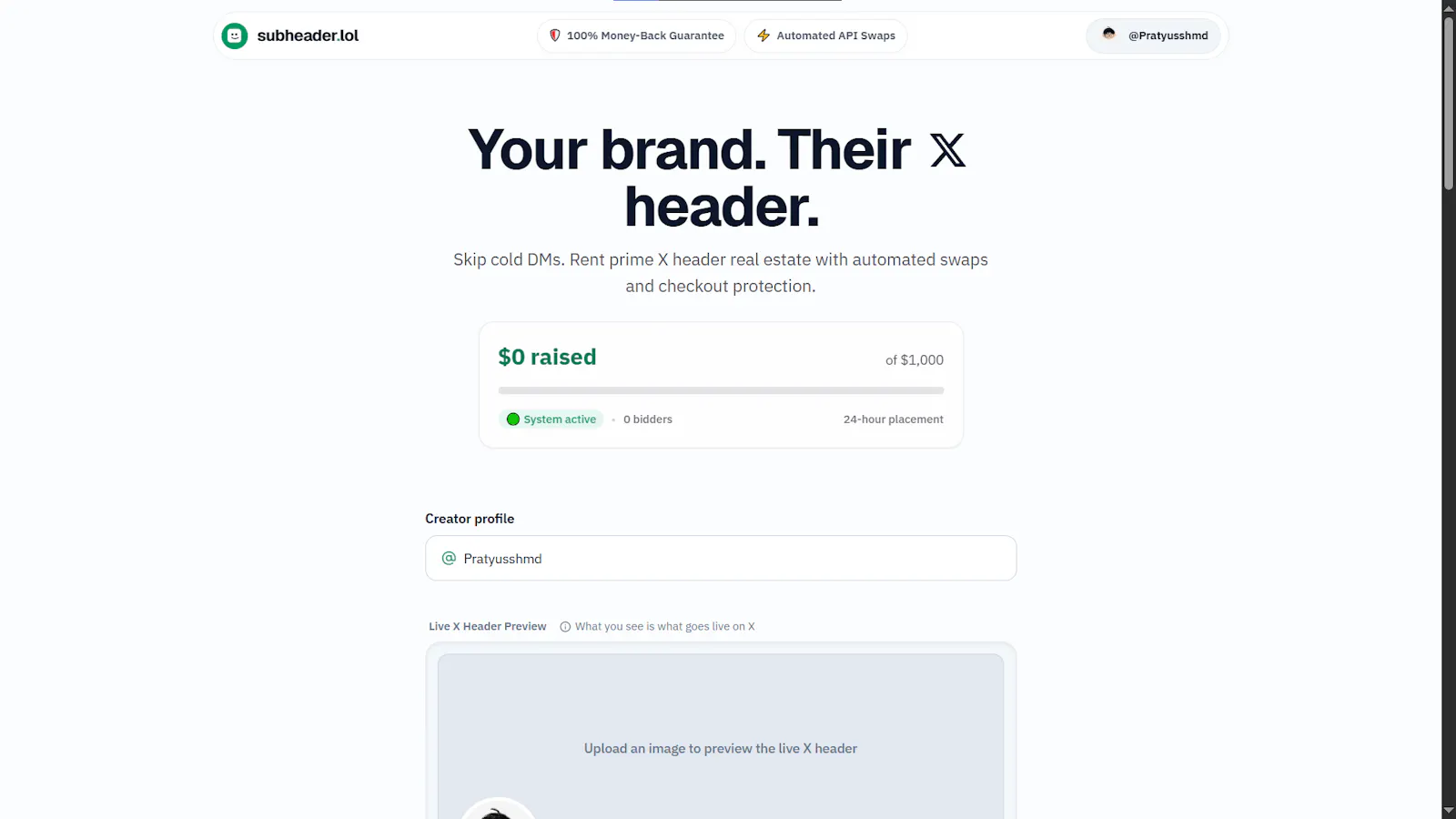 SubHeader screenshot 2