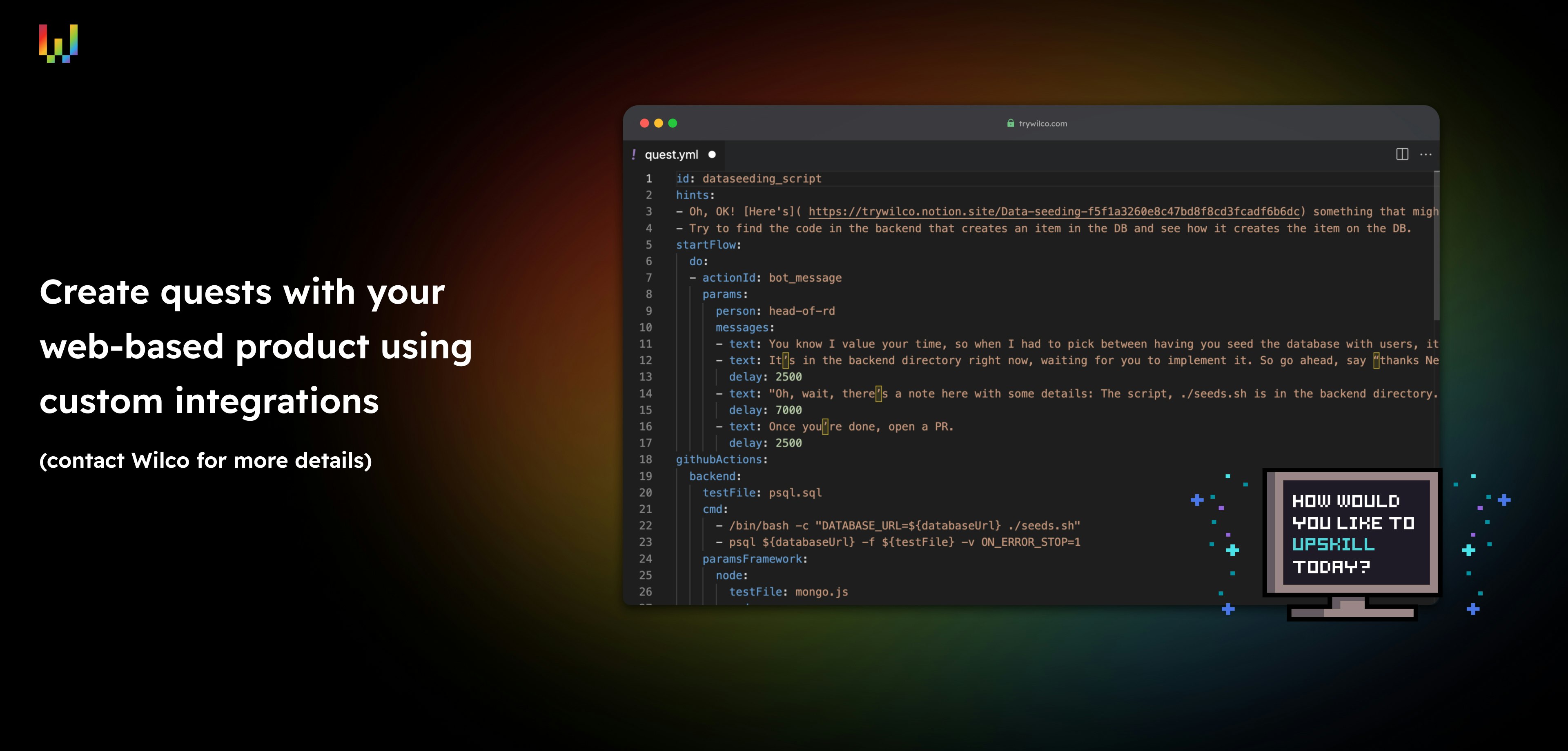 Wilco Quest Builder - Создавать практические вызовы разработчиков, которые обучают и вдохновляют медиа 6