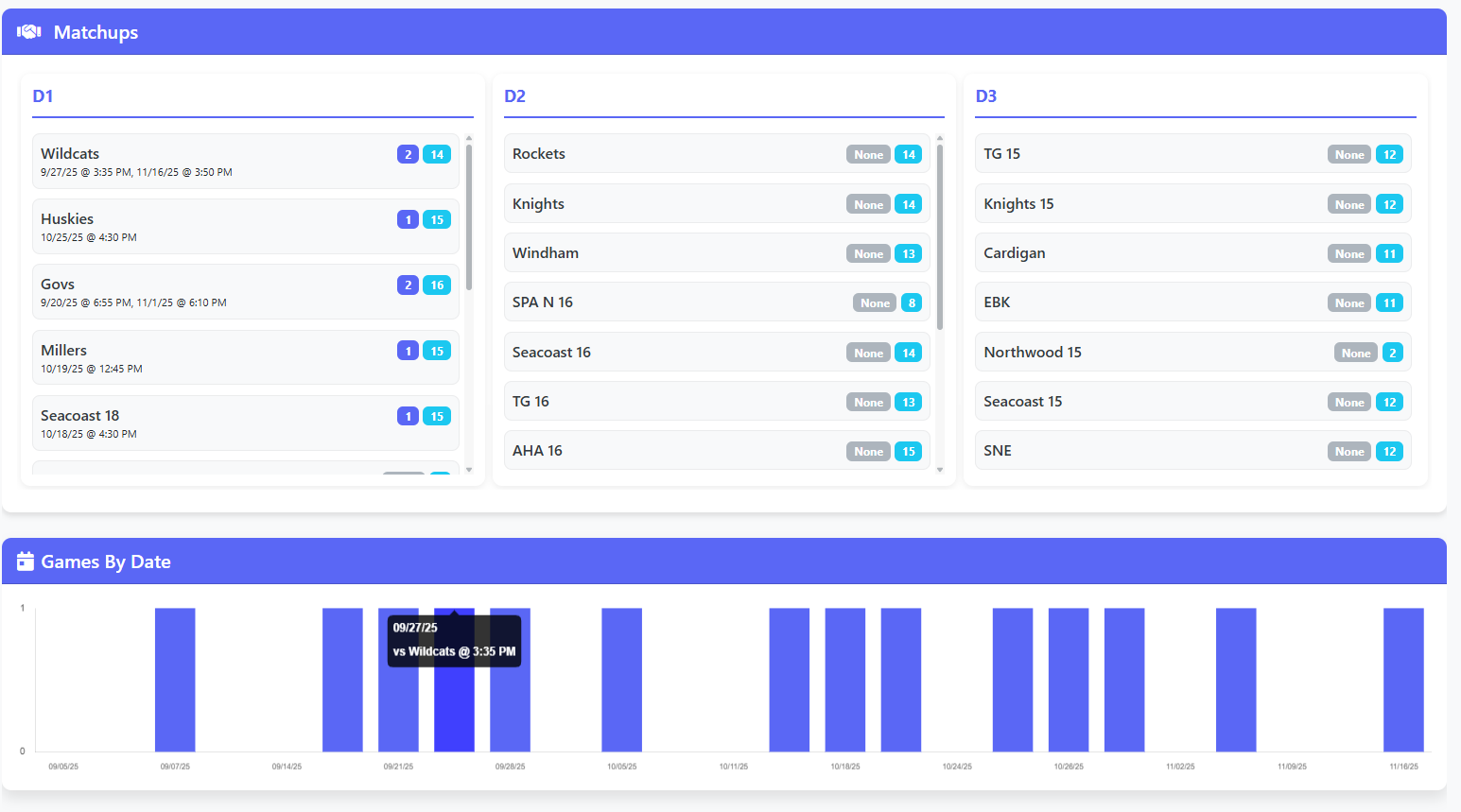 Game Grid Sports Scheduling gallery image