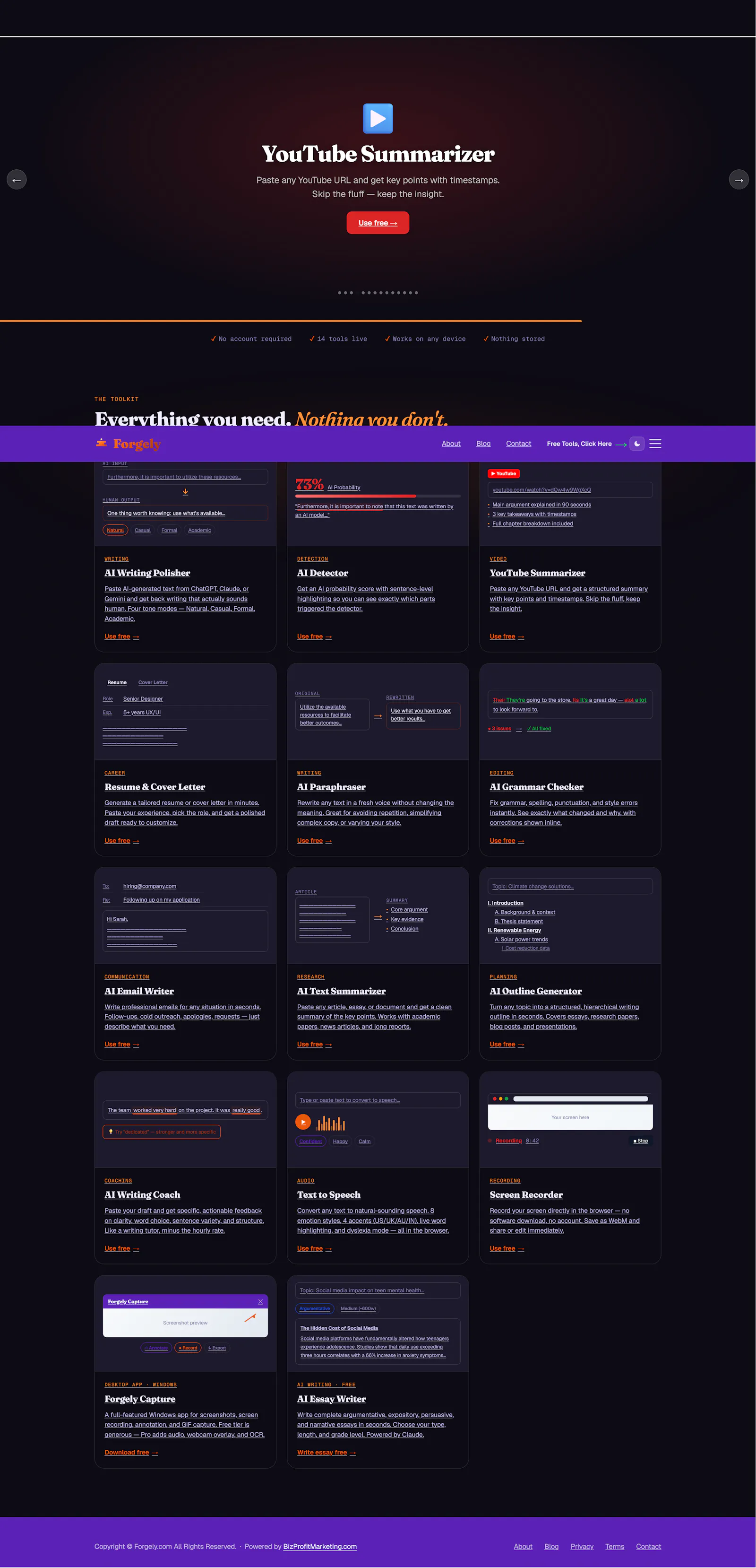 Forgely Free AI Tools screenshot 1