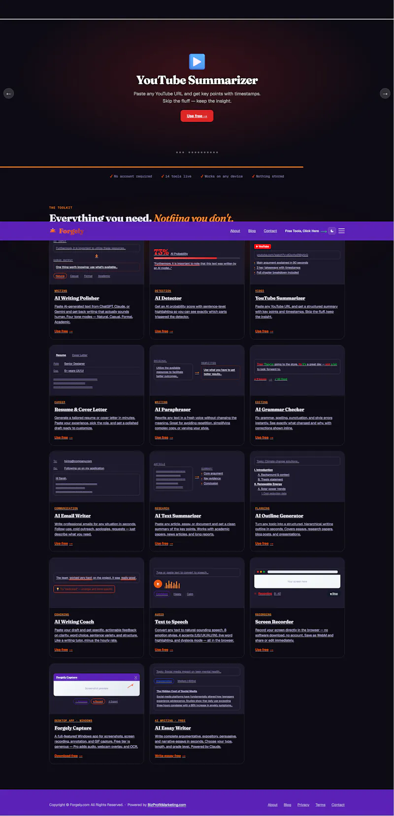 Forgely Free AI Tools screenshot 1