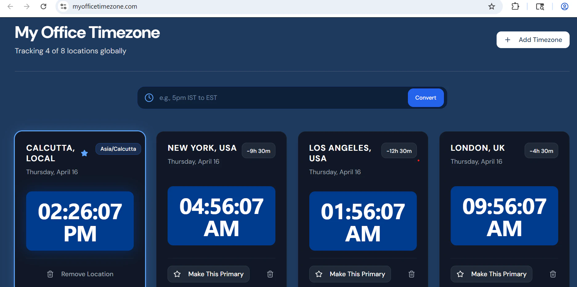 My Office Timezone
