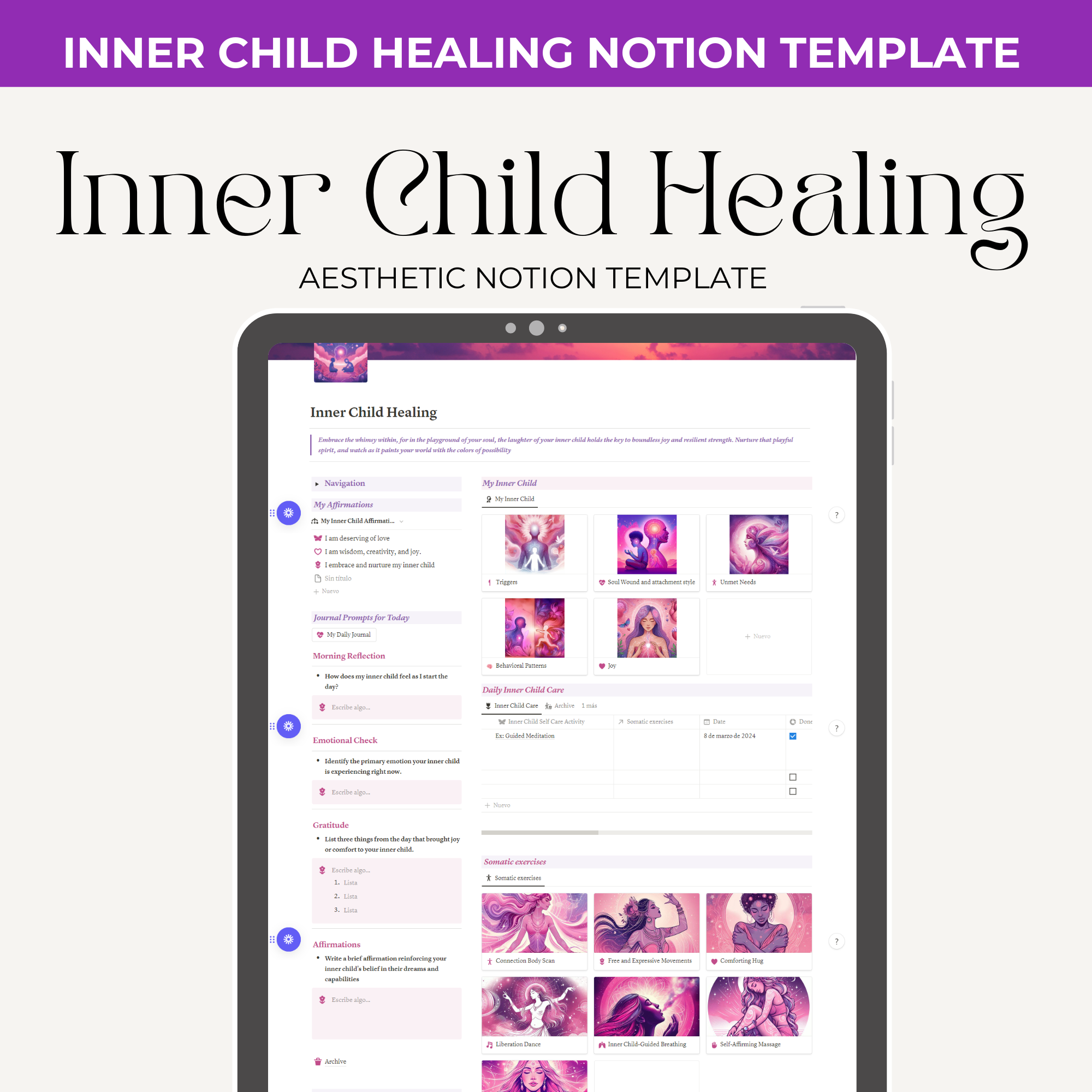 Inner Child Healing Notion Template