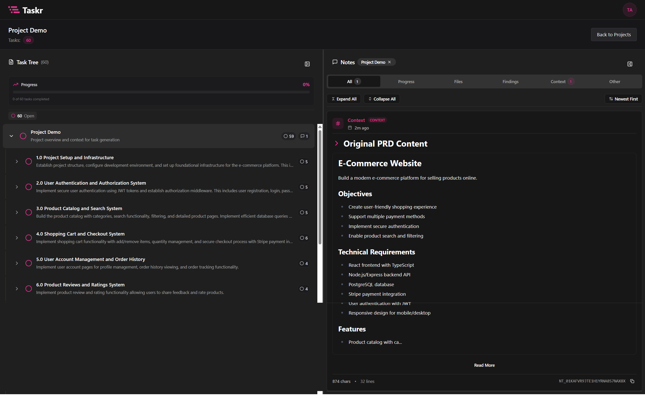 Taskr - Main product screenshot demonstrating key features and user interface