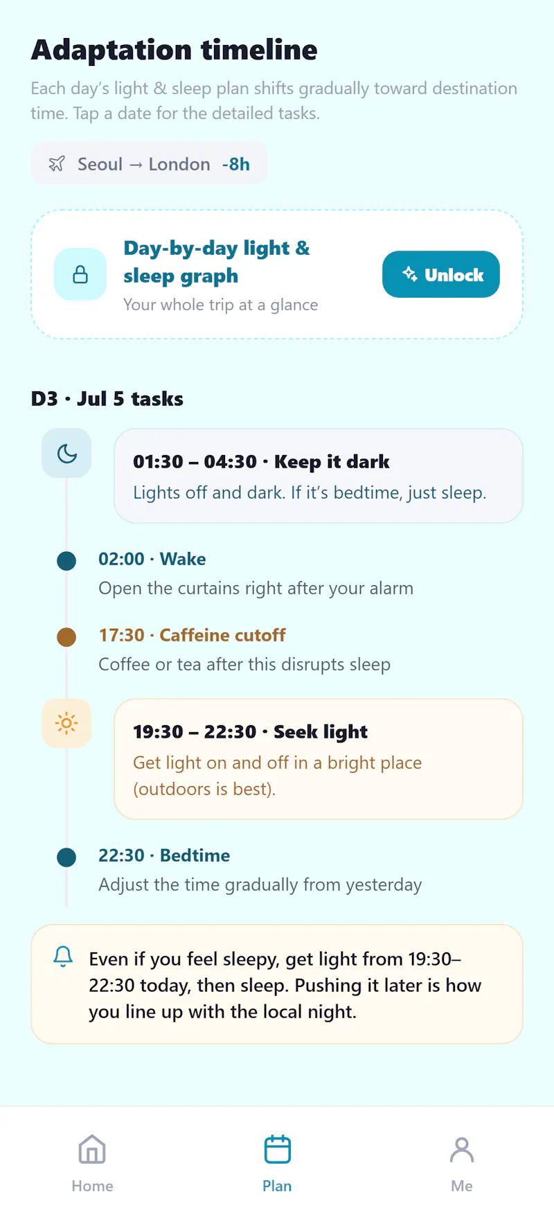 LumiSync: Jet Lag Planner screenshot 2