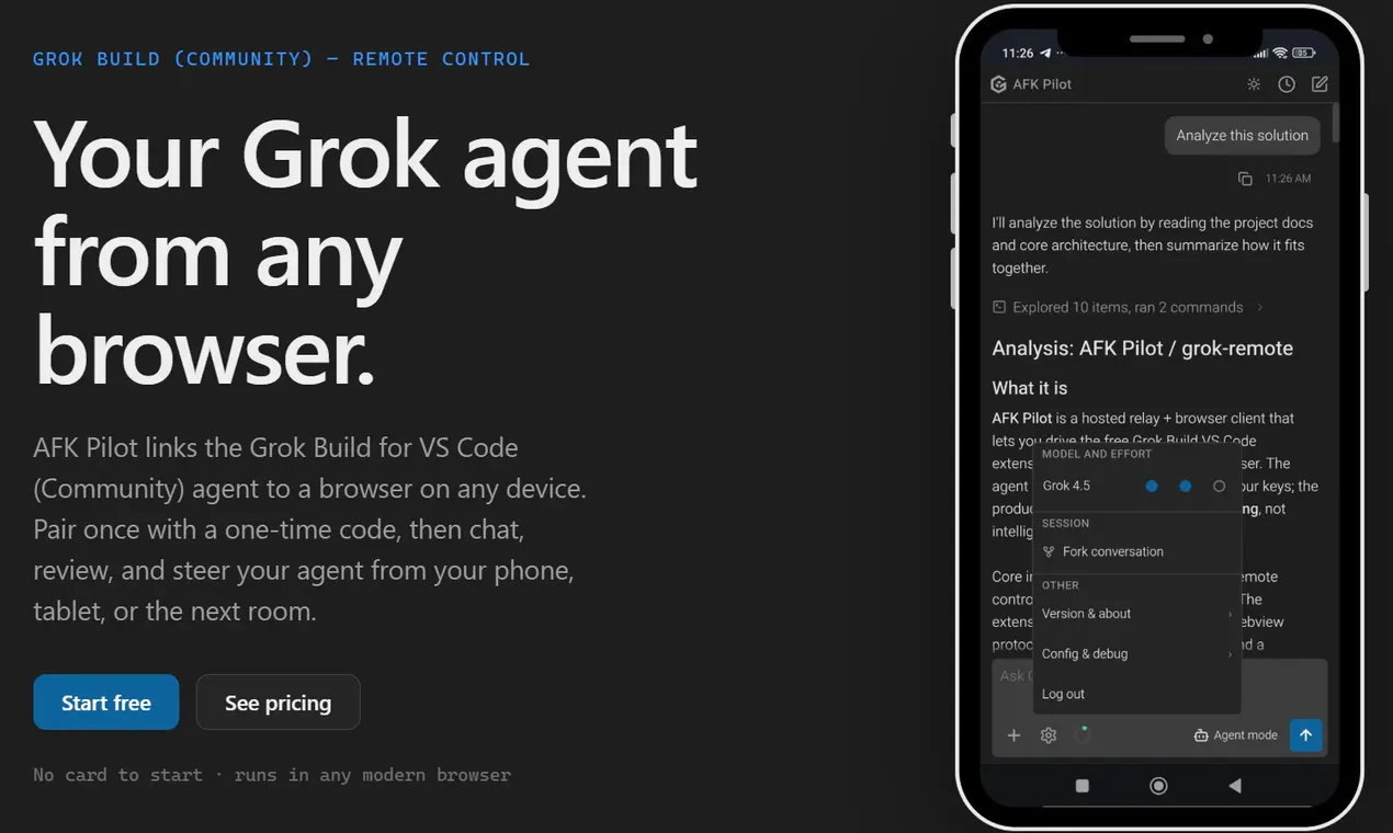 AFK Pilot (for Grok 4.6) gallery image