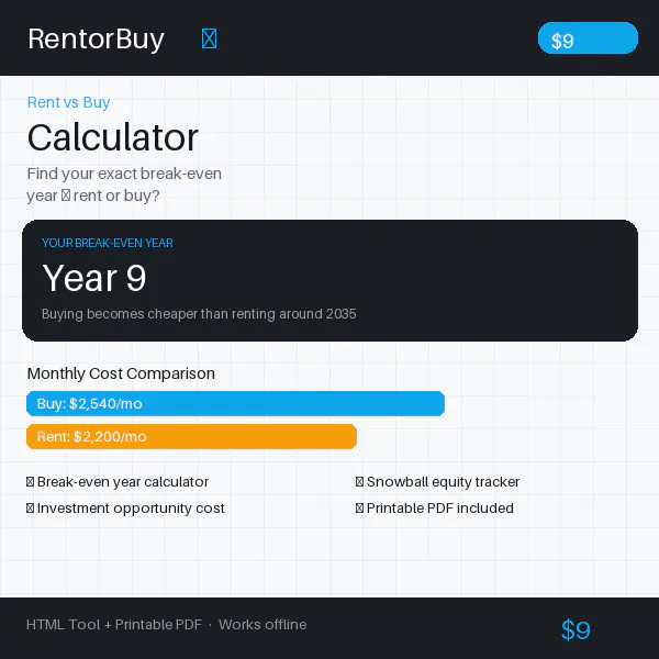 RentorBuy — Rent vs Buy Calculator