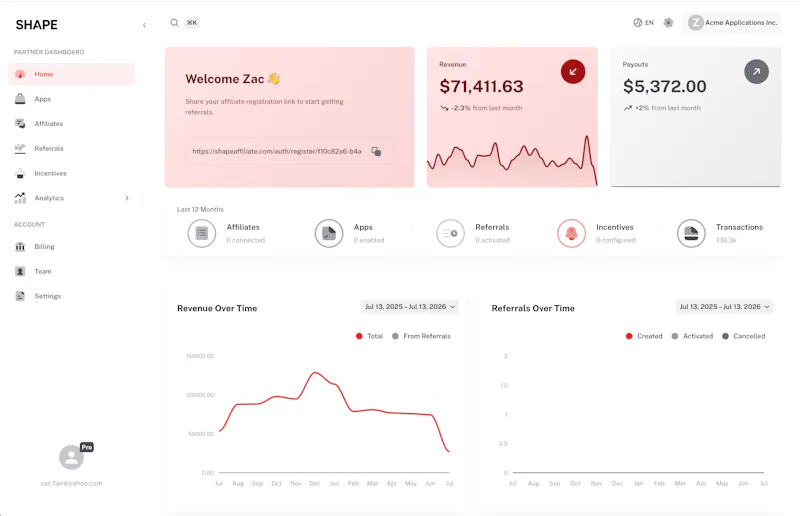 Shape Affiliate screenshot 2