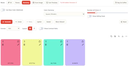 EnigmaEasel - AI Color Palette Generator gallery image