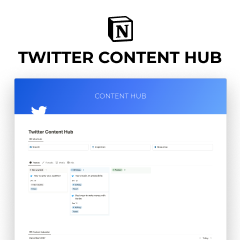 Twitter Content Hub Notion Dashboard
