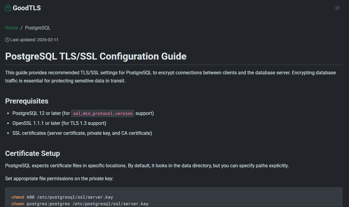 GoodTLS - Recommended TLS/SSL Settings gallery image