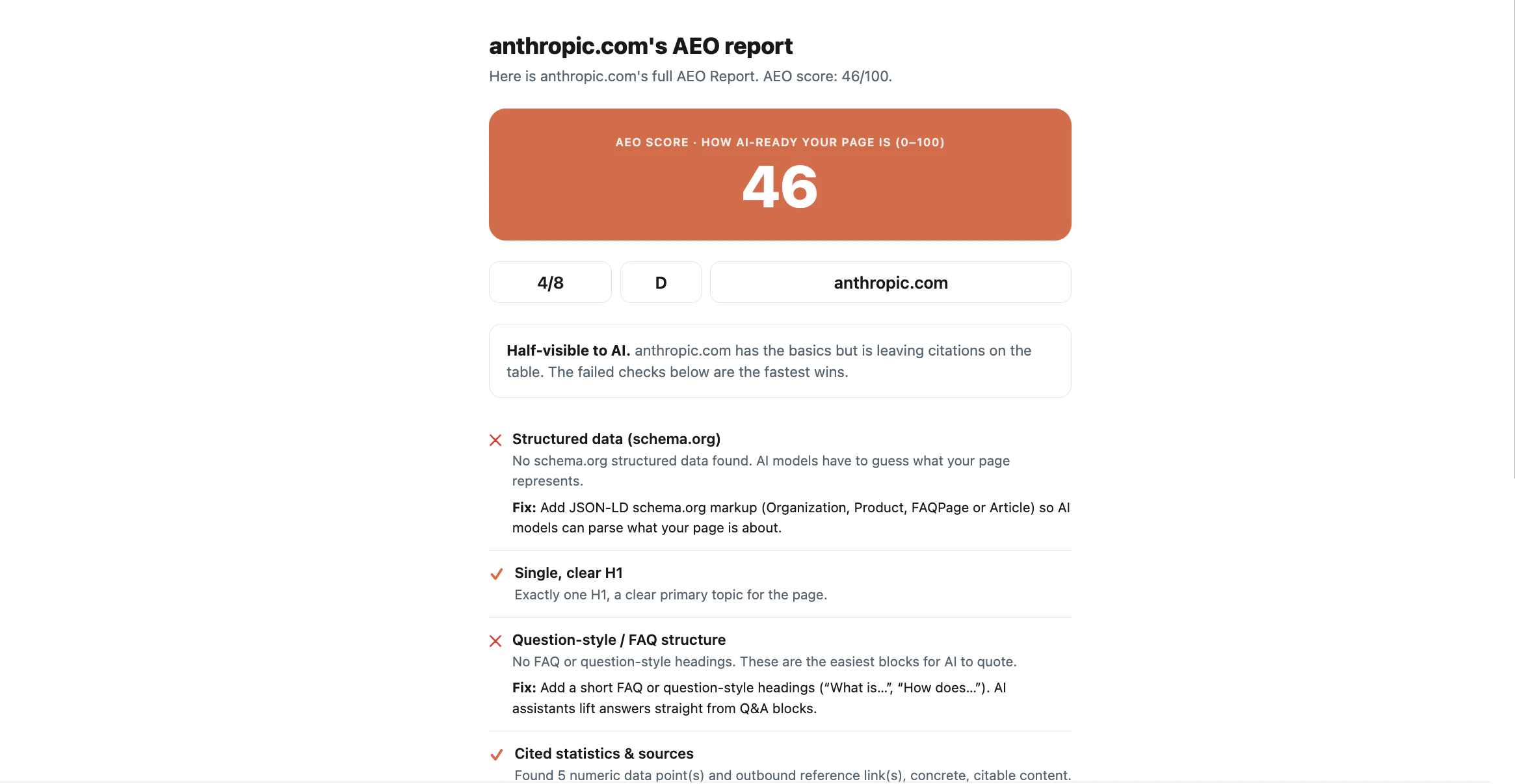 Free AEO Checker: Does AI recommend you? 截图 3