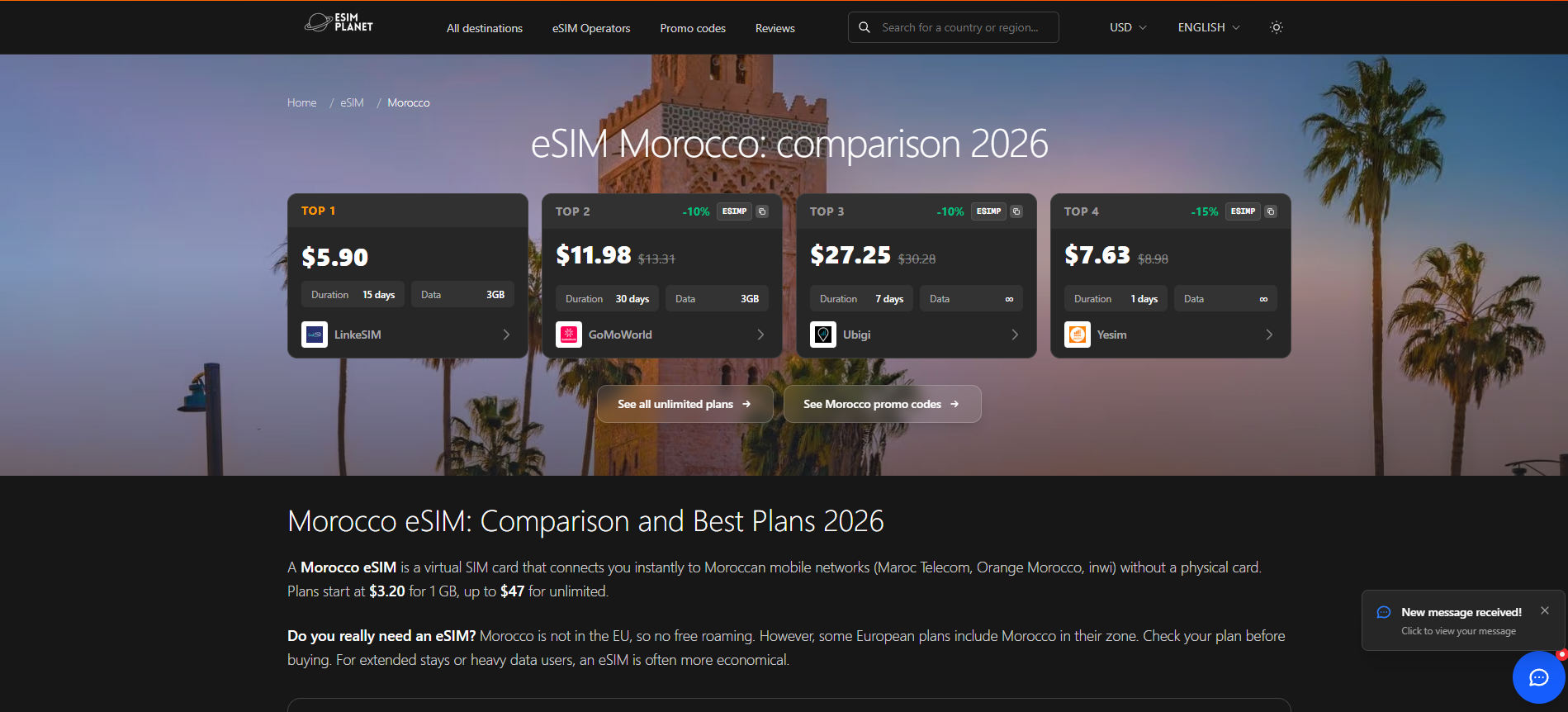 eSIM Planet - Screenshot 3 showing product features and functionality