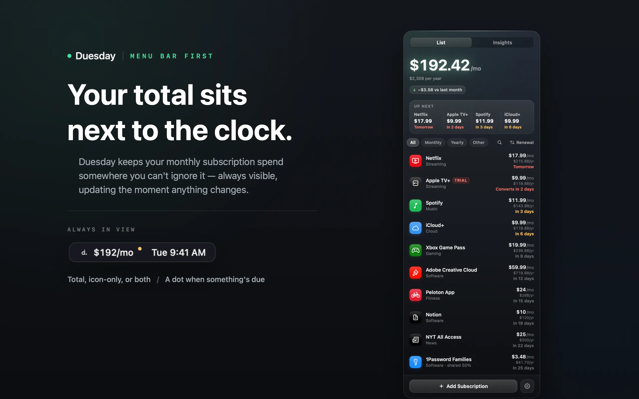 Duesday 2.0 for Mac, iPhone & iPad gallery image