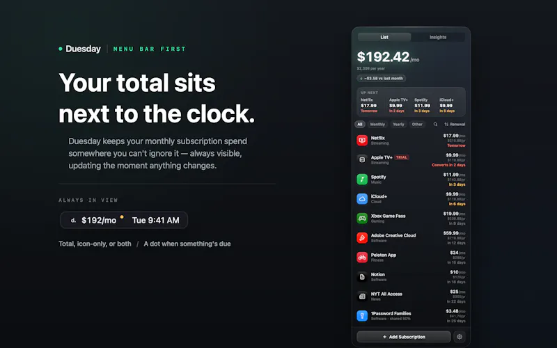 Duesday 2.0 for Mac, iPhone & iPad screenshot 5