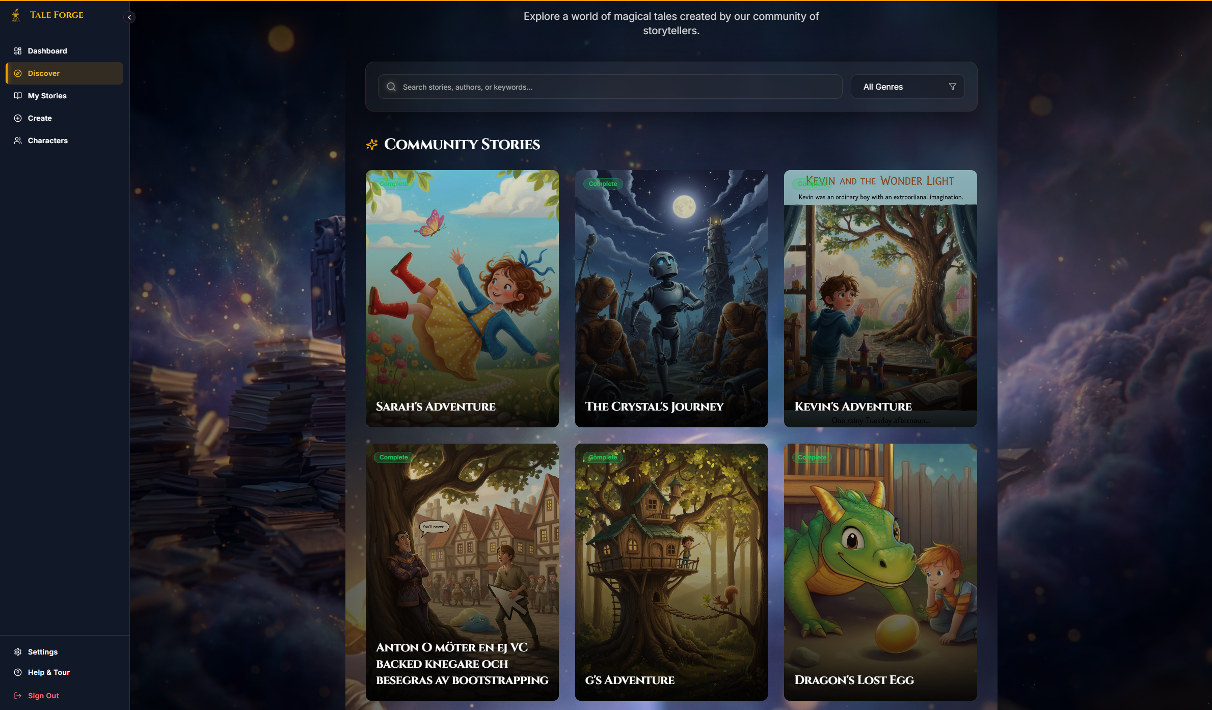 Tale Forge - Screenshot 5 showing product features and functionality