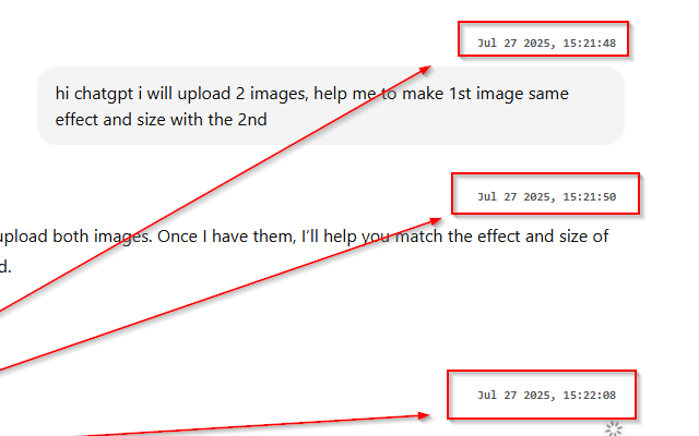 ChatGPT message timestamp for Chrome