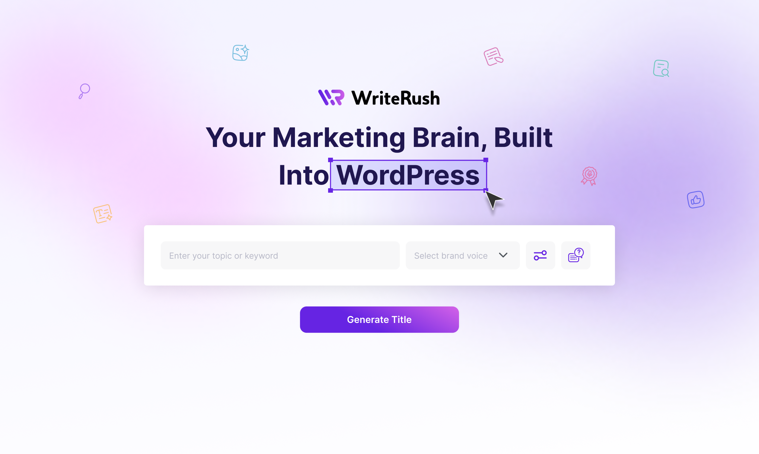WriteRush - Main product screenshot demonstrating key features and user interface