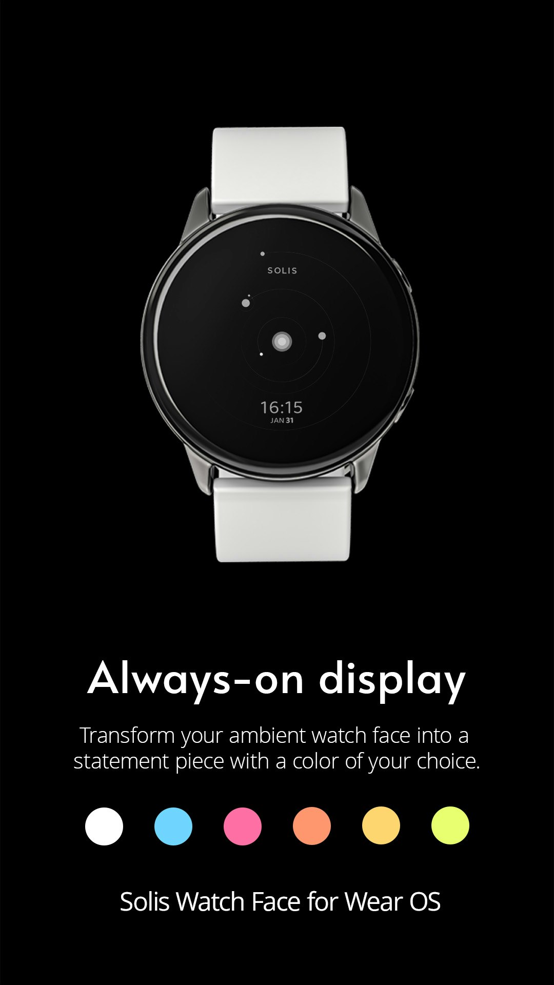 Solis Watch Face for Wear OS - Solis bringt die Wunder des Sonnensystems an Ihr Handgelenk Medien 3