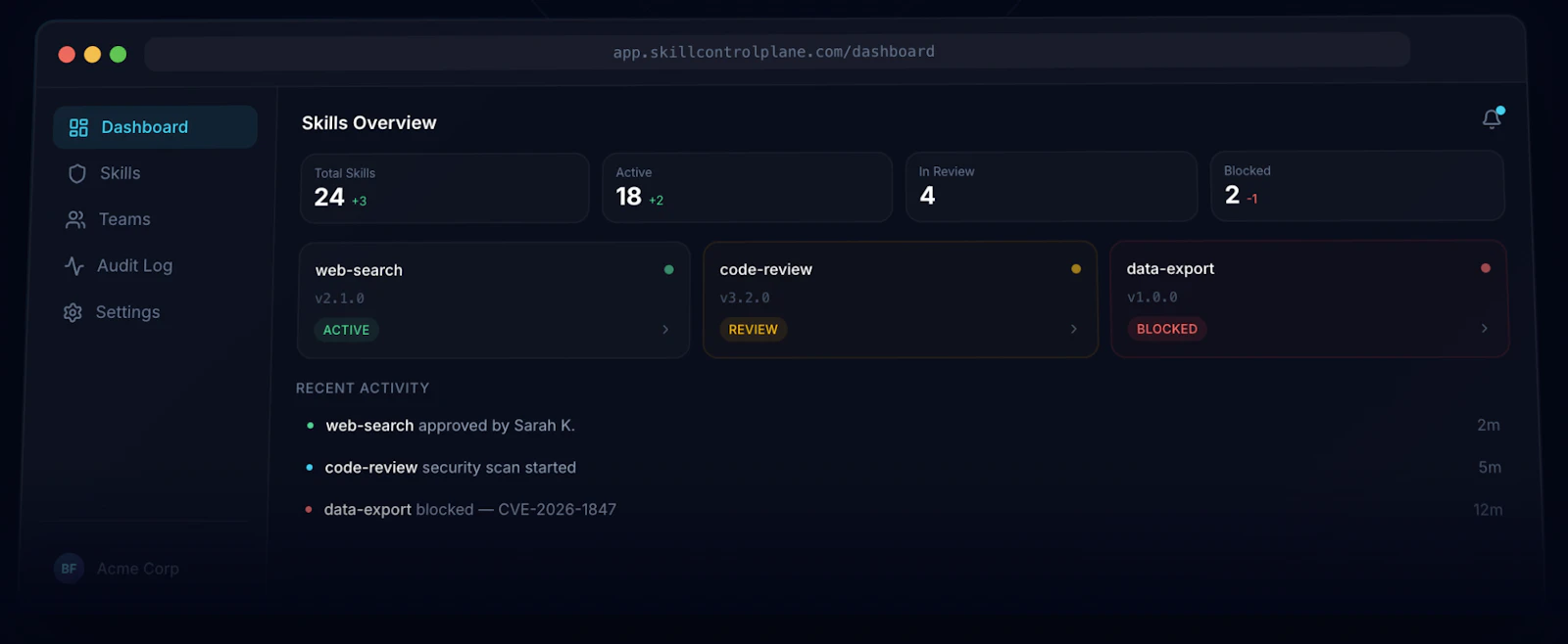 Skill Control Plane screenshot 2