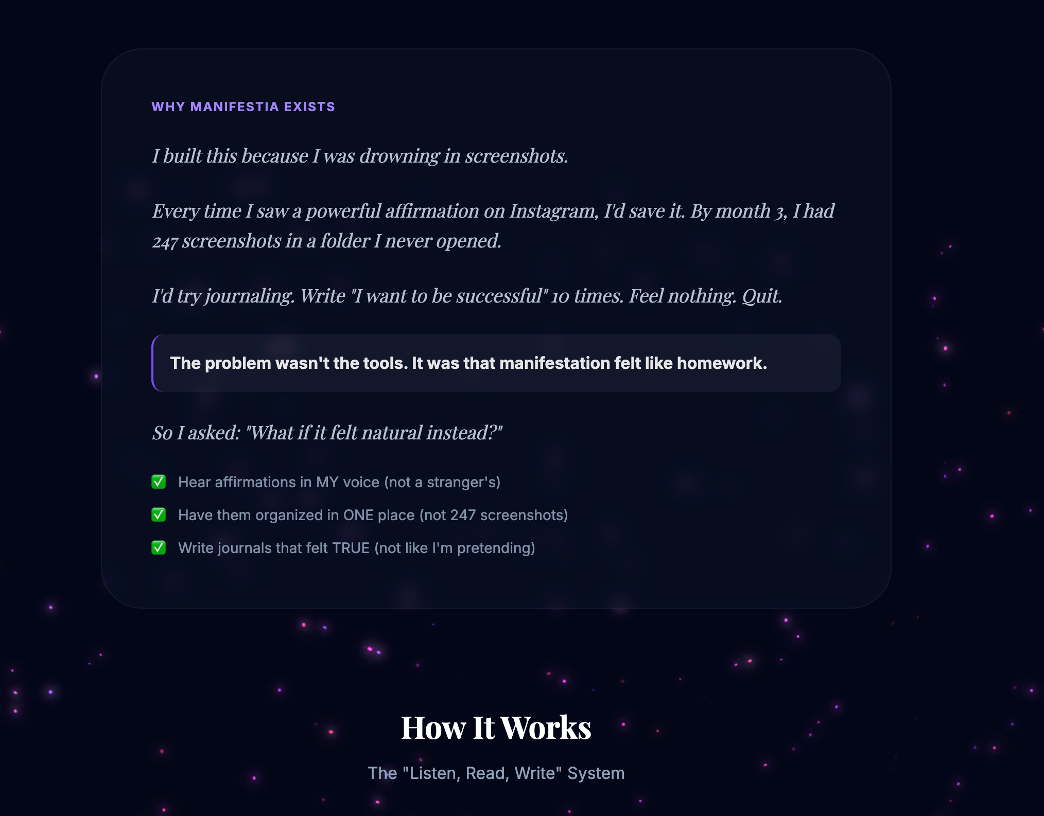 Manifestia - Screenshot 3 showing product features and functionality