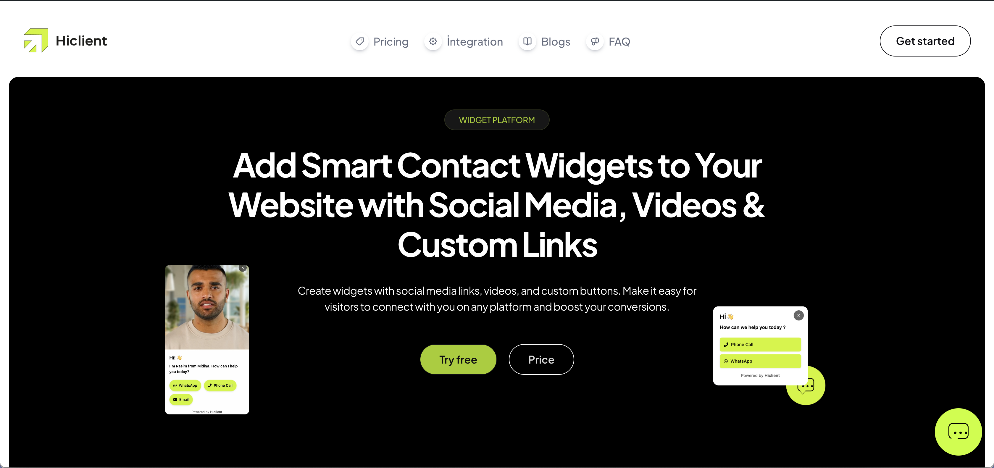 Hiclient.co - Drijvende contactknoppen Services media 1