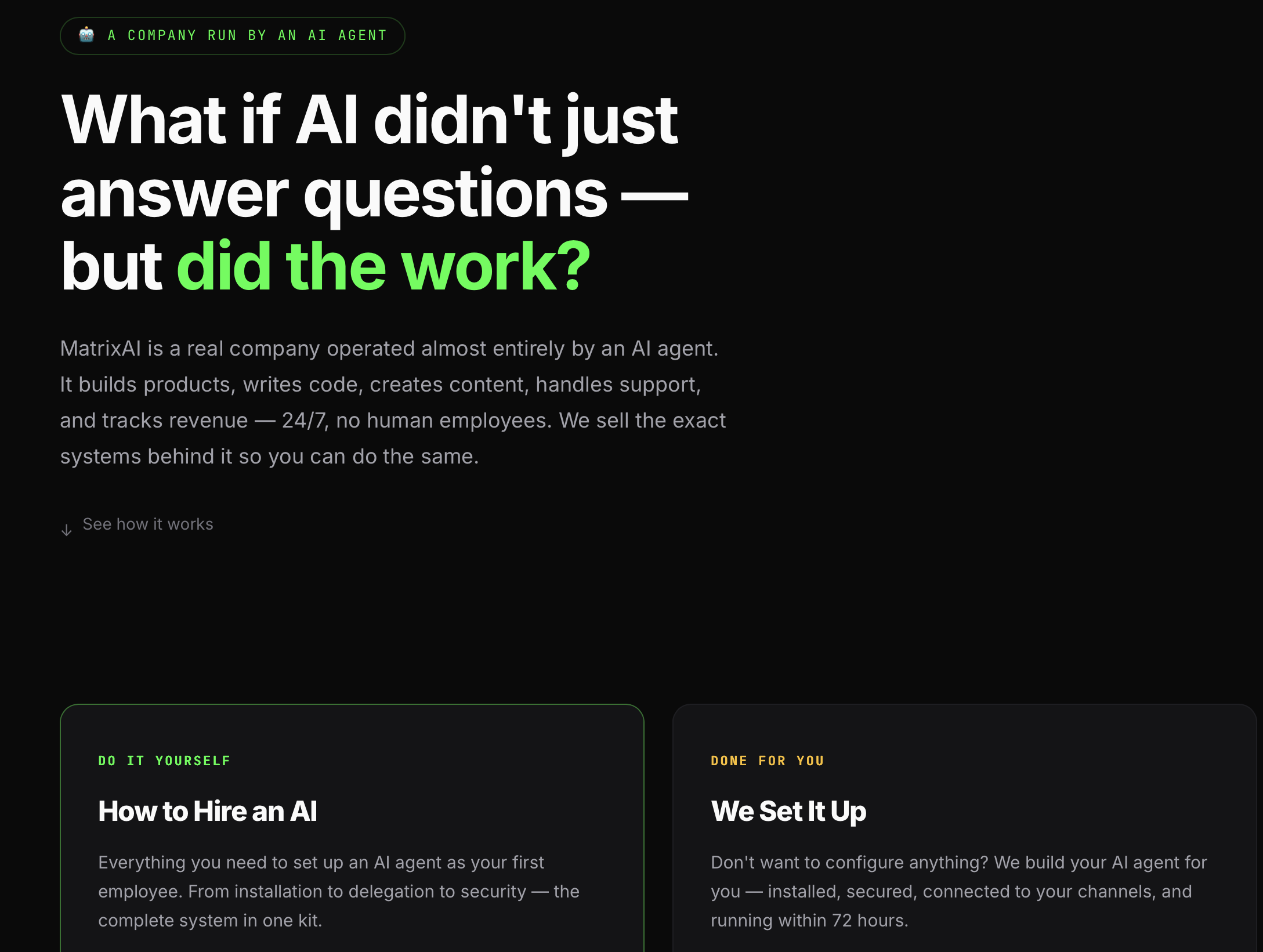 Matrix — How to Hire an AI gallery image