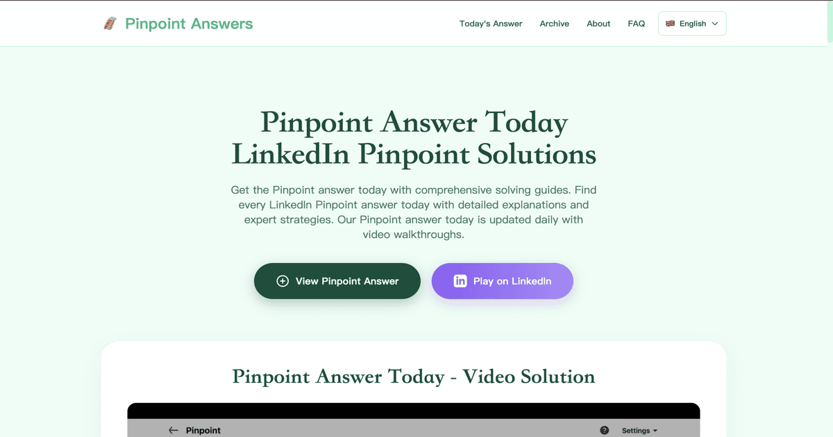 Pinpoint Answers Today - Main product screenshot demonstrating key features and user interface
