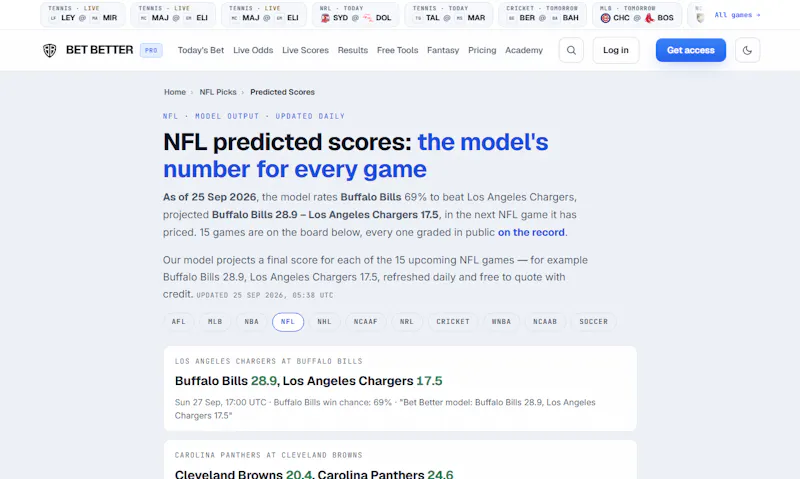 Bet Better Open Model API screenshot 4