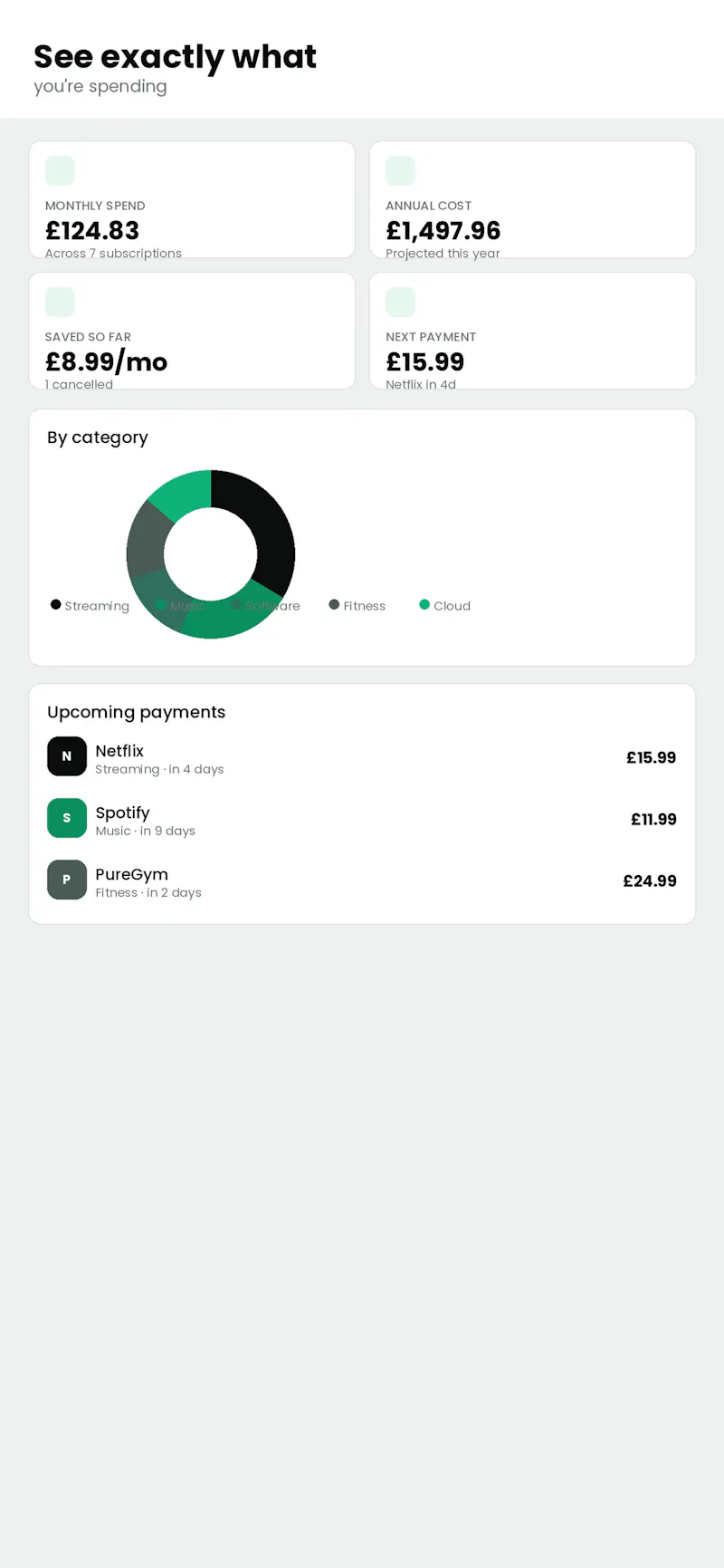 SubZero Subscription Tracker screenshot 2
