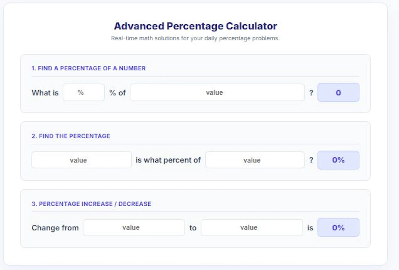 Percentage Calculator screenshot 1