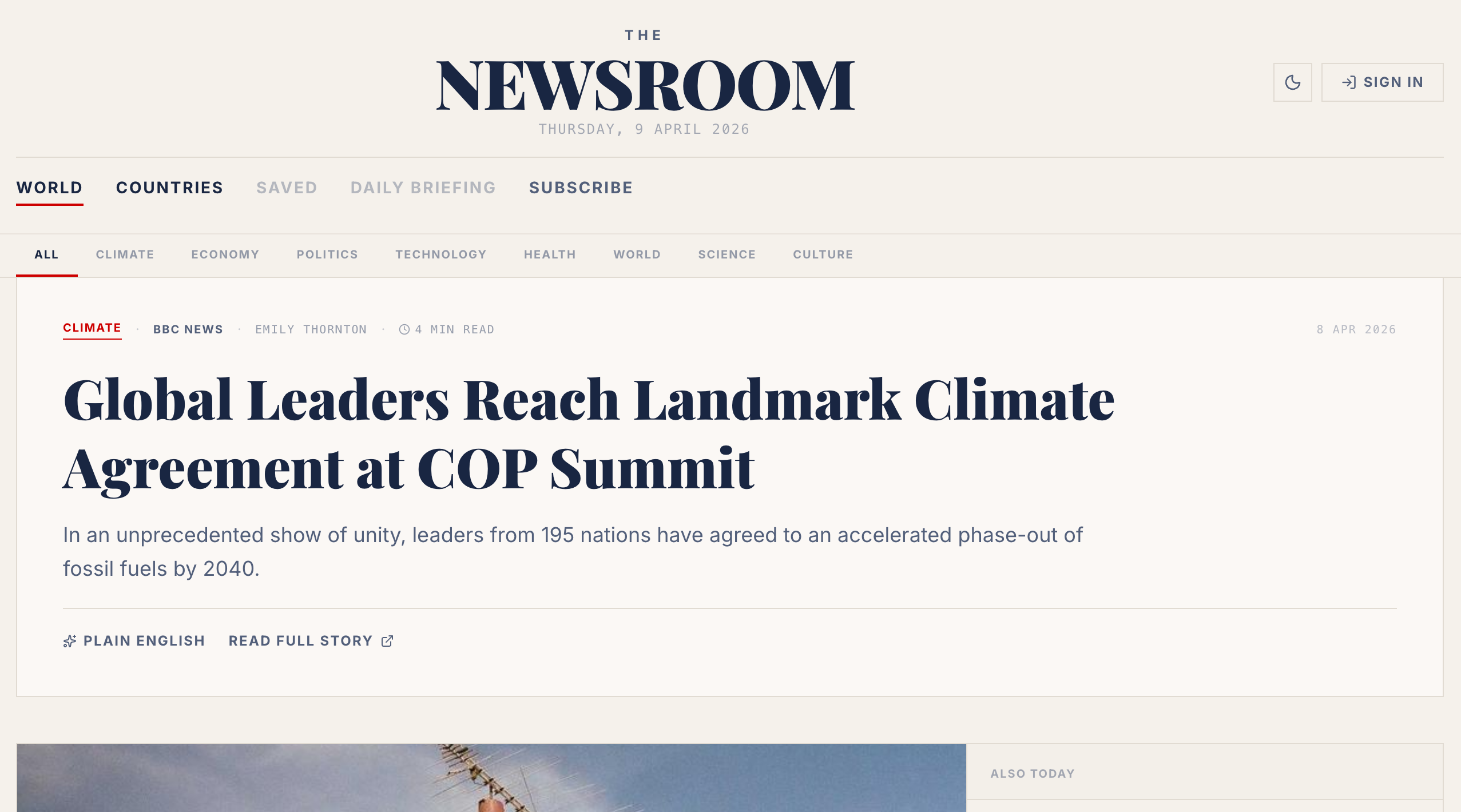 The Newsroom -International Intelligence gallery image