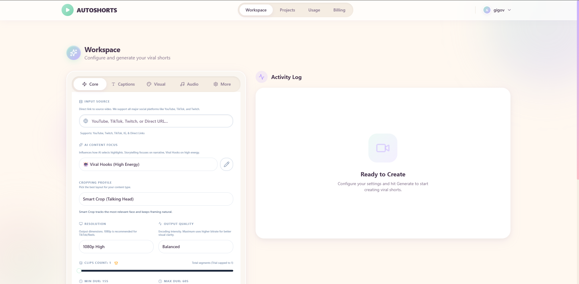 Autoshorts AI - Screenshot 5 showing product features and functionality