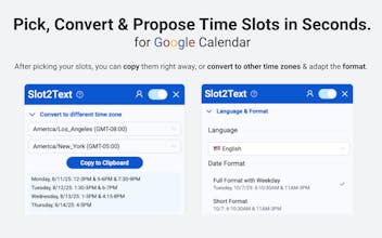 Slot2Text - Chrome Extension for GCal gallery image