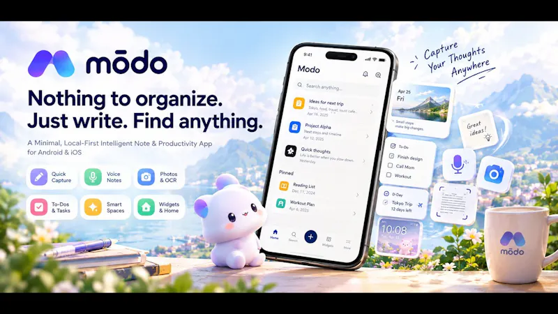 Modo: Notes, Calendar, Widget screenshot 1 (video preview)