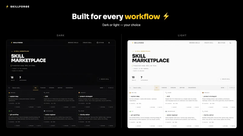 SkillForge  Install AI skills in seconds screenshot 1 (video preview)