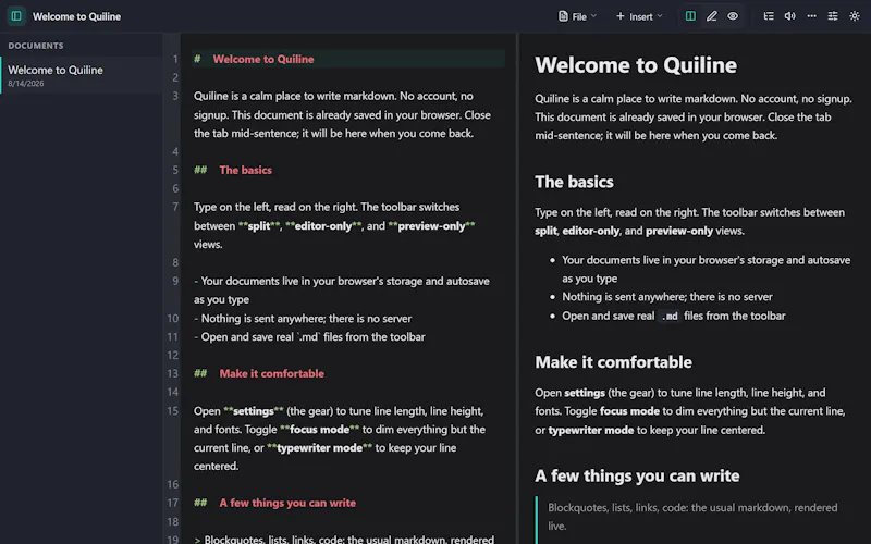 Quiline screenshot 2