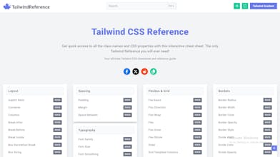 Tailwind CSS cheatsheet & Reference gallery image