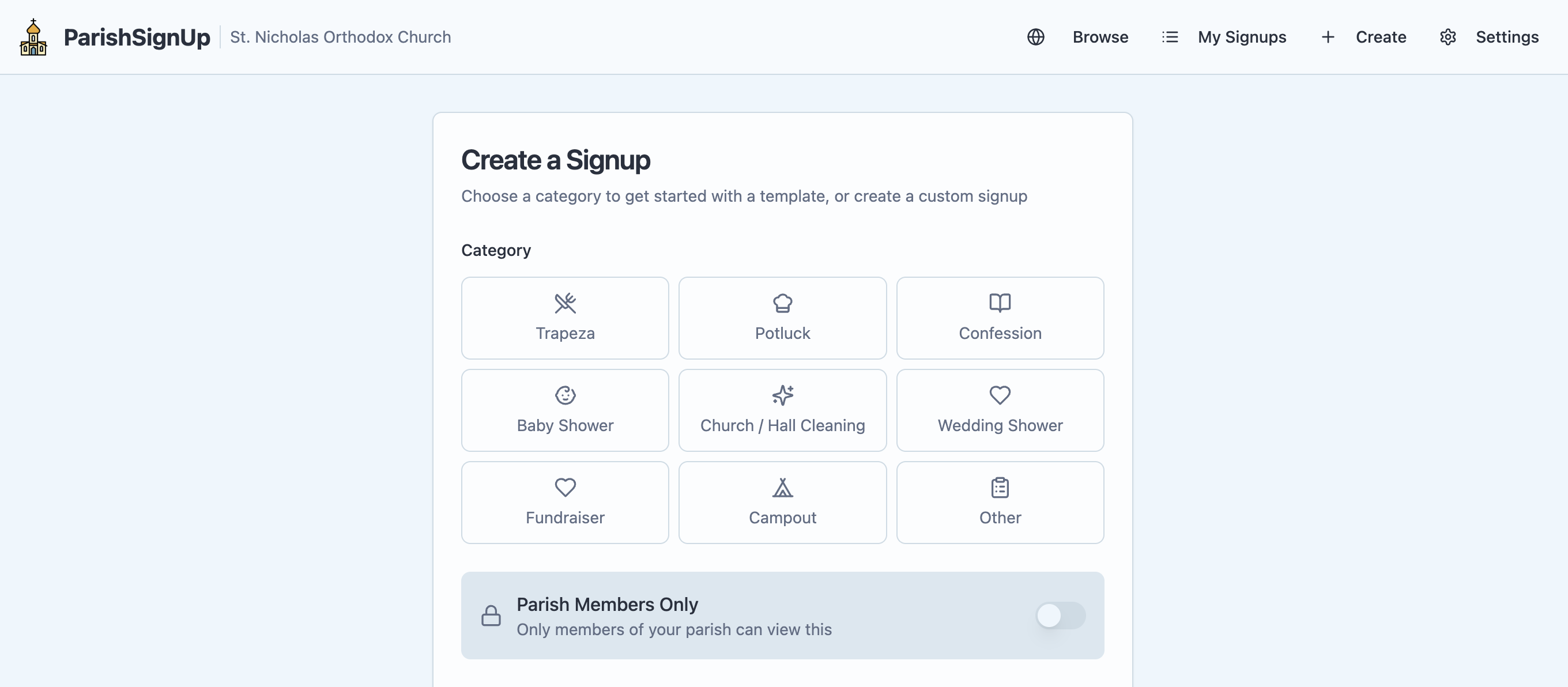 ParishSignUp gallery image