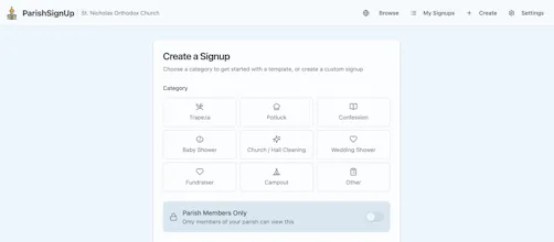 ParishSignUp gallery image