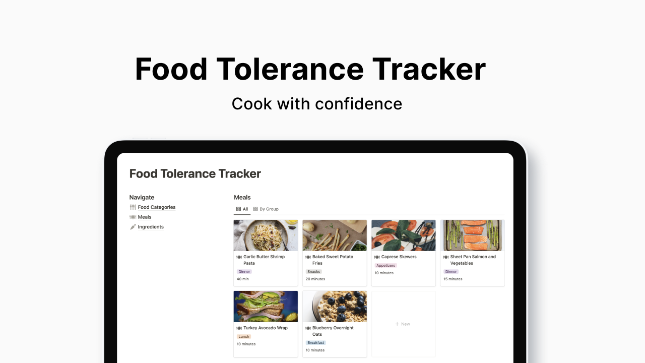 Tracker di tolleranza alimentare per l'idea media 1